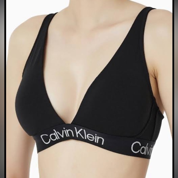 CALVIN KLEIN TRIANGLE LIGHTLY PADDED BRAND STRAP BRA - Picture 7 of 10